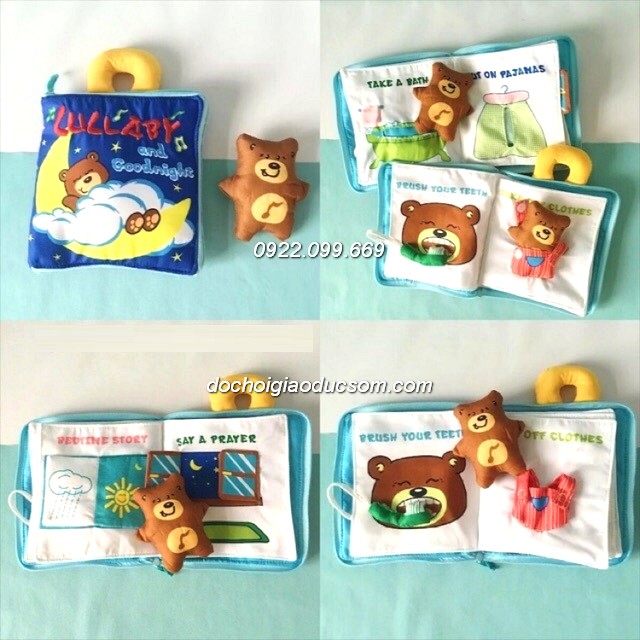 Sách vải chú gấu con Lullababy - Thực hành cuộc sống