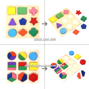 BẢNG HỌC HÌNH DẠNG CHIA PHẦN - COMBO 3 MÓN