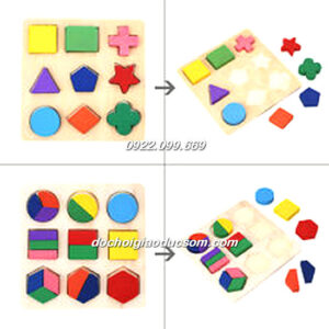 BẢNG HỌC HÌNH DẠNG CHIA PHẦN - COMBO 3 MÓN