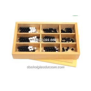 Bộ hạt cườm đen trắng có hộp - Giáo cụ Montessori