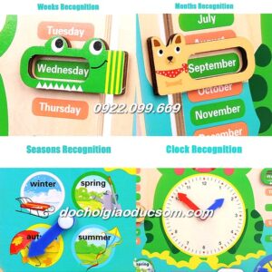 Đồng hồ kèm lịch gỗ  hình chú ếch đa chức năng - HÀNG ĐẸP giá rẻ