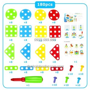 Bộ công cụ ốc vít tạo hình 189 pcs nhựa