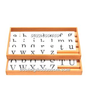 Khay thẻ chữ - giáo cụ Montessori